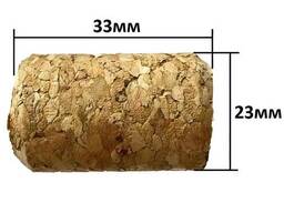 Винна коркова пробка агломерованого типу 23 на 33 мм (50 шт)