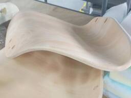 Вироби, деталі, формовані поверхні , гнуті деталі з фанери, зі шпону,