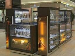 Витрины, прилавки, стеллажи, торговые островки и другая торг