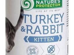 Влажный корм с индюшатиной и крольчатиной для молодых котят Nature's Protection Kitten. ..