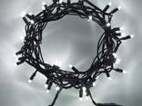 Уличная LED гирлянда Нить "String" 10 метров Белая, 100 Ламп черный провод каучук пвх - фото 3
