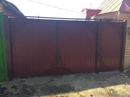 Ворота распашные из профнастила от компании Престиж Забор