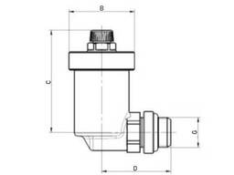 Воздухоотводчик автоматический Roho R1303-050N - 1/2" Н угловой (никель) (RO0141)