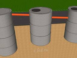 Монтаж Переливного Септика с Дренажом из Ж/Б. колец Выгребная