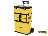 Ящик для інструментів на 2 колесах пластиковий Vorel 3 секції 57 х 37 х 84.5 см з. .. - фото 3