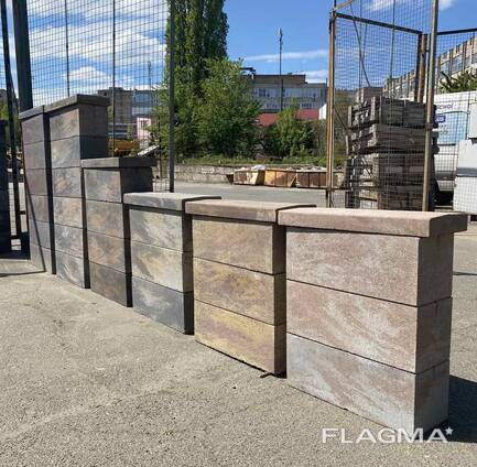 Євроблок для забору колормікс Янтар (190х190х500)