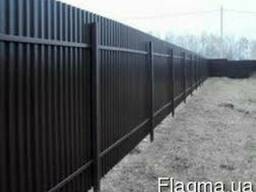 Забор ворота калитка из профлиста под ключ
