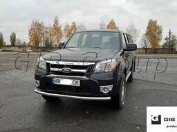 Защита переднего бампера (одинарная нержавеющая труба - одинарный ус) Ford Ranger (06-12)