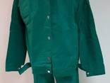 Зеленый рабочий костюм из ткани саржа - фото 1