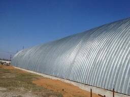 Зерносзовище. Ангар для зерносховища. Безкаркасний арковий ангар
