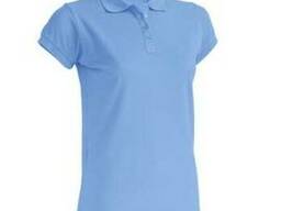 Женская футболка-поло цвет голубой 