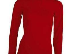 Женская футболка с длинным рукавом , красная