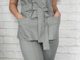 Женский костюм "Американка". Ткань: элит-коттон. Брюки есть на манжетах и прямые.