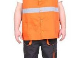 Жилет сигнальный летний на пуговицах (грета 53% хлопок, оран