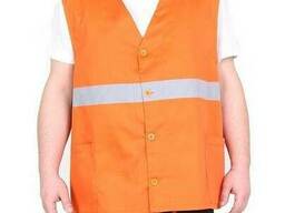 Жилет сигнальный летний на пуговицах (грета 53% хлопок, оран
