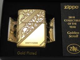Зажигалка Zippo 29653 Gold Plated Golden Scroll