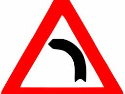 Знак дорожный "1.2. Опасный поворот налево "