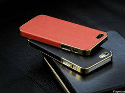 Золотистый чехол OYO Gold кожа PU с велюром для iPhone 5 5S
